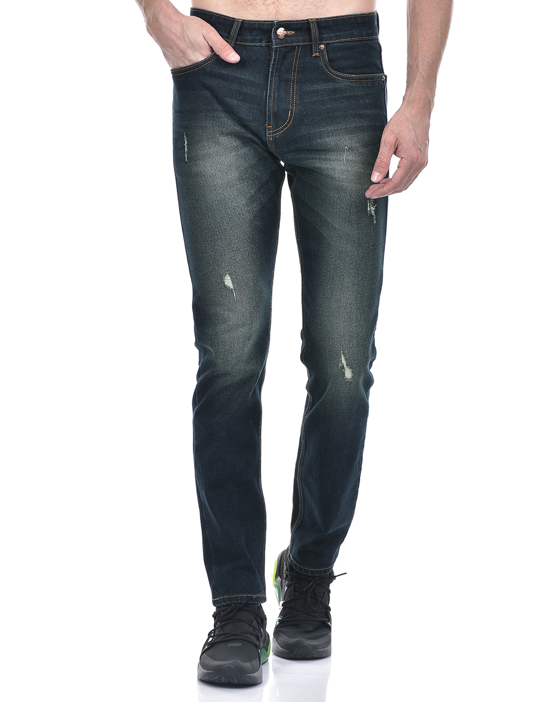 Numero Uno Men Solid Dark Blue Jeans